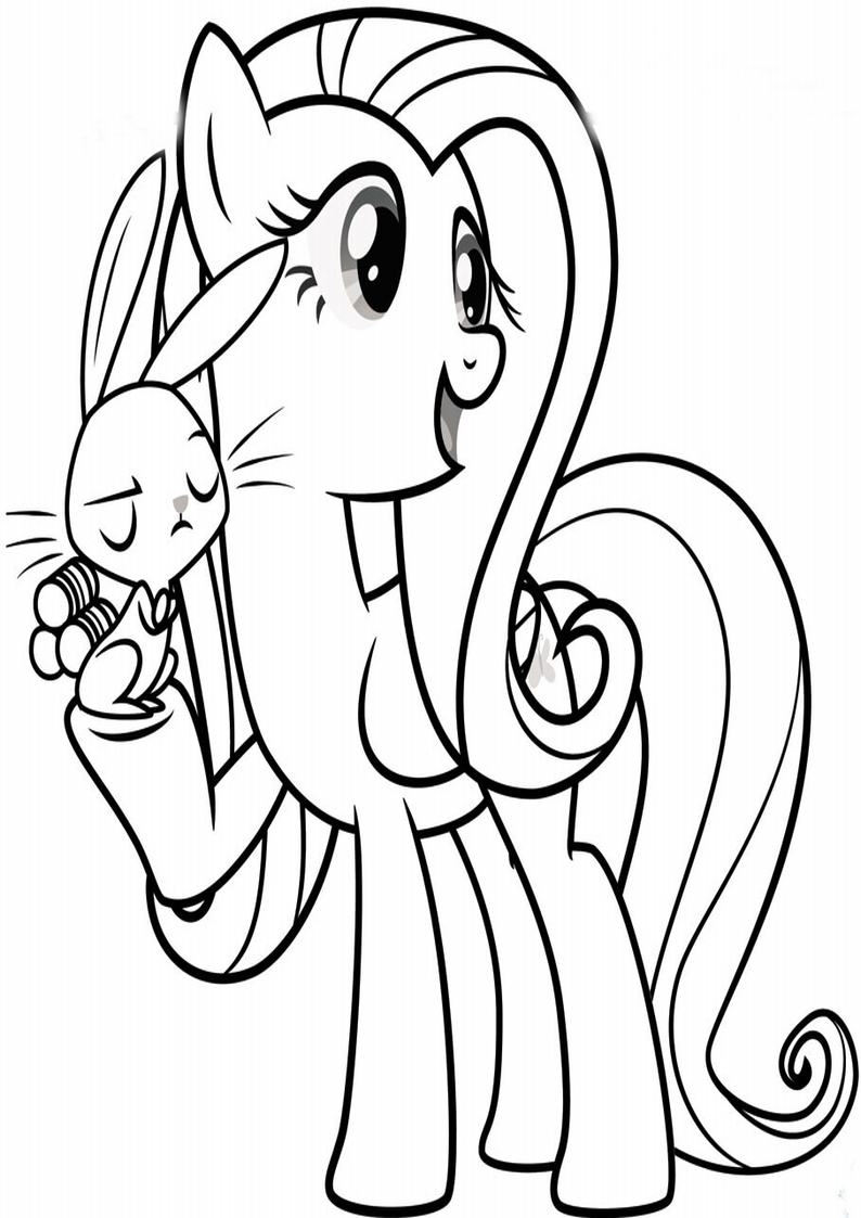 Kolorowanka Fluttershy z króliczkiem